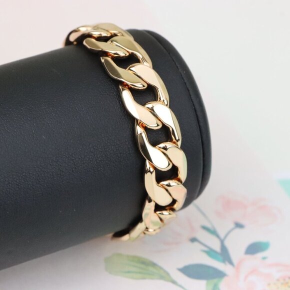 "Bold Rose Gold Chunky Link Bracelet in High-Quality Brass Finish, XPBL1151 - Picture 1 of 12